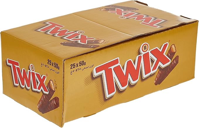 Mars Twix Twin Bar, 50 G - Pack of 25