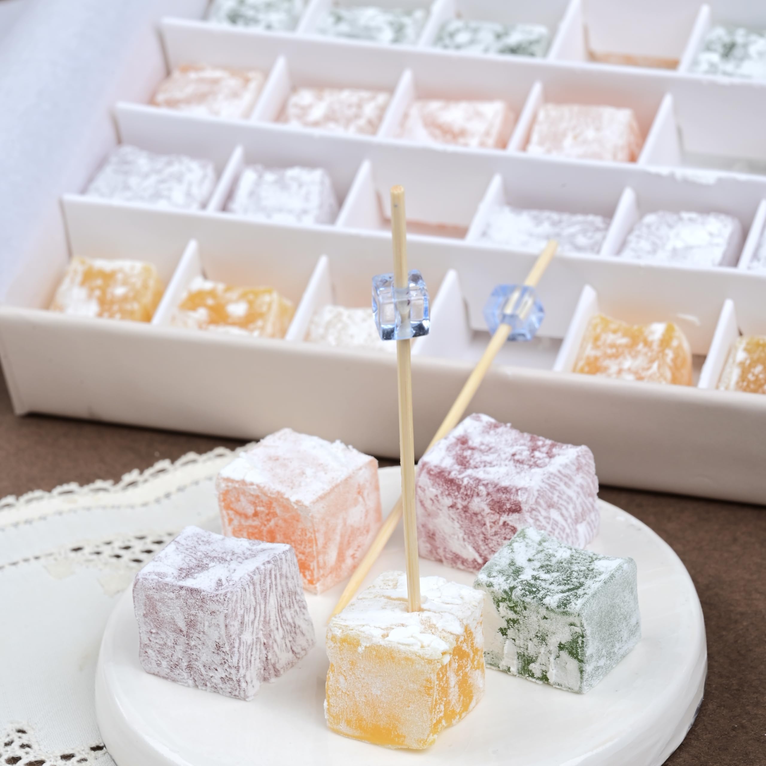 Biteyz Original Turkish Delight, Vegan Candy Gift Box – Assorted Gourmet Fruit Snacks with Lemon 36 Pieces of Luxury Handmade Vegan Treats - Image 3